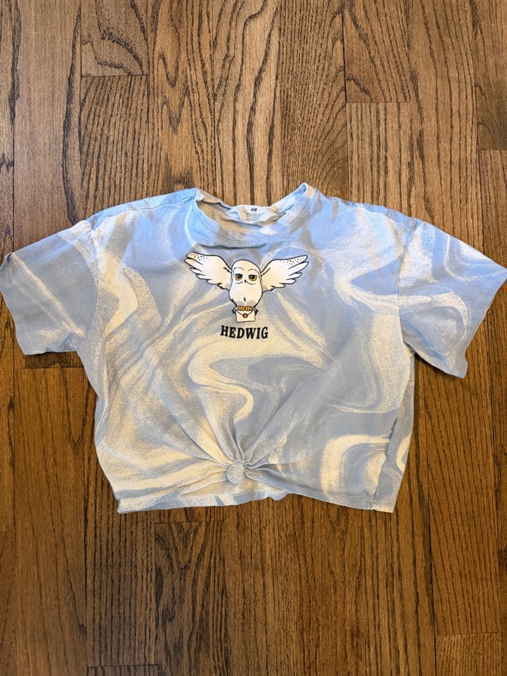 H&M Hedwig Graphic Tie-Front Kids Tee - Light Blue